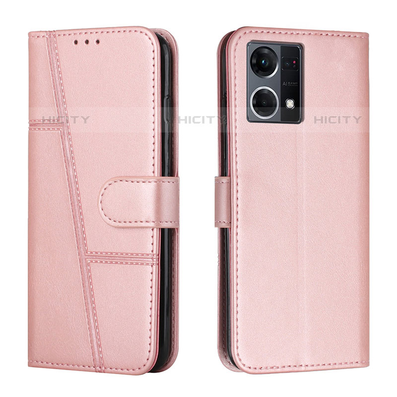 Handytasche Stand Schutzhülle Flip Leder Hülle Y01X für Oppo F21 Pro 4G Rosegold Plus