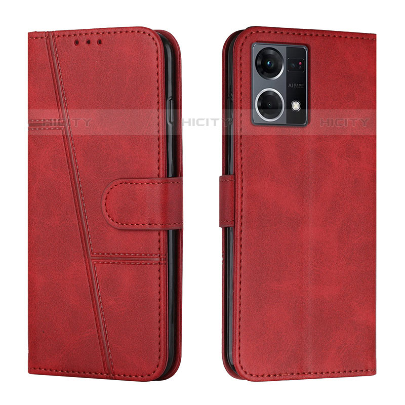 Handytasche Stand Schutzhülle Flip Leder Hülle Y01X für Oppo F21 Pro 4G Rot Plus