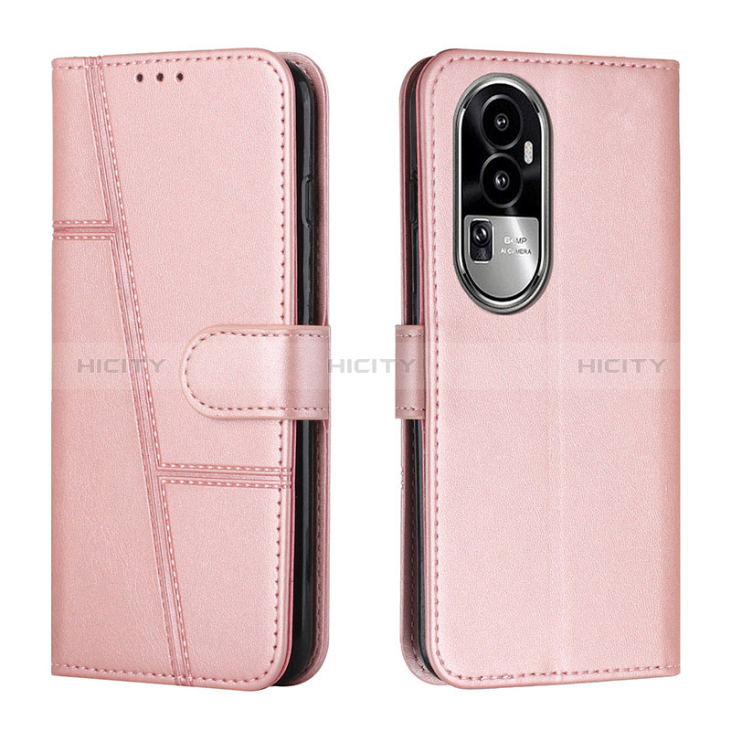 Handytasche Stand Schutzhülle Flip Leder Hülle Y01X für Oppo Reno10 Pro+ Plus 5G Rosegold