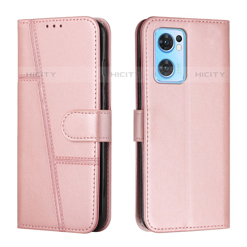 Handytasche Stand Schutzhülle Flip Leder Hülle Y01X für Oppo Reno7 5G Rosegold