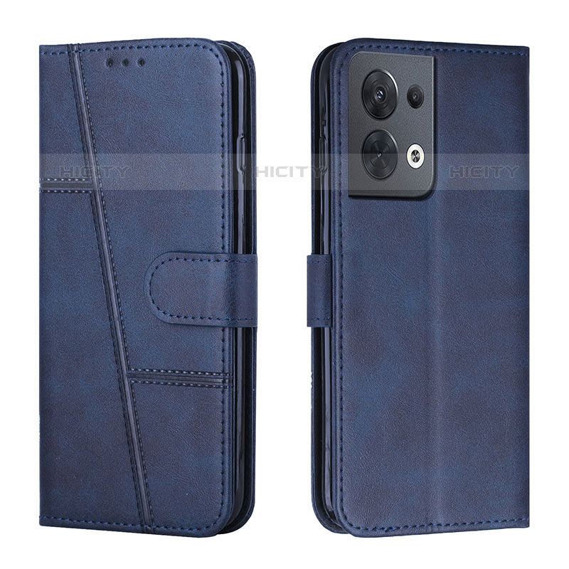 Handytasche Stand Schutzhülle Flip Leder Hülle Y01X für Oppo Reno8 5G Blau