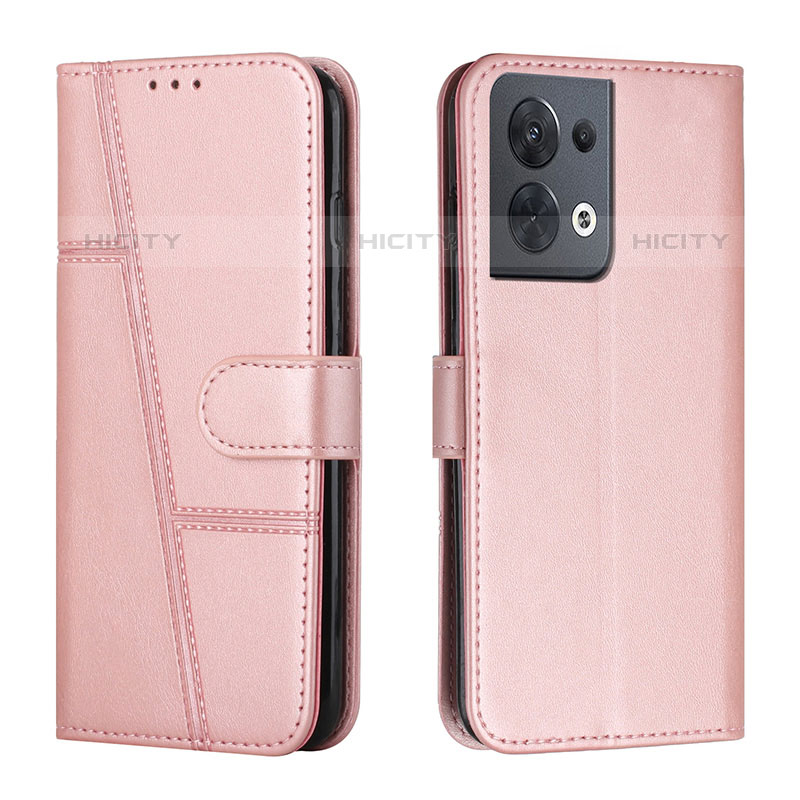 Handytasche Stand Schutzhülle Flip Leder Hülle Y01X für Oppo Reno8 5G Rosegold