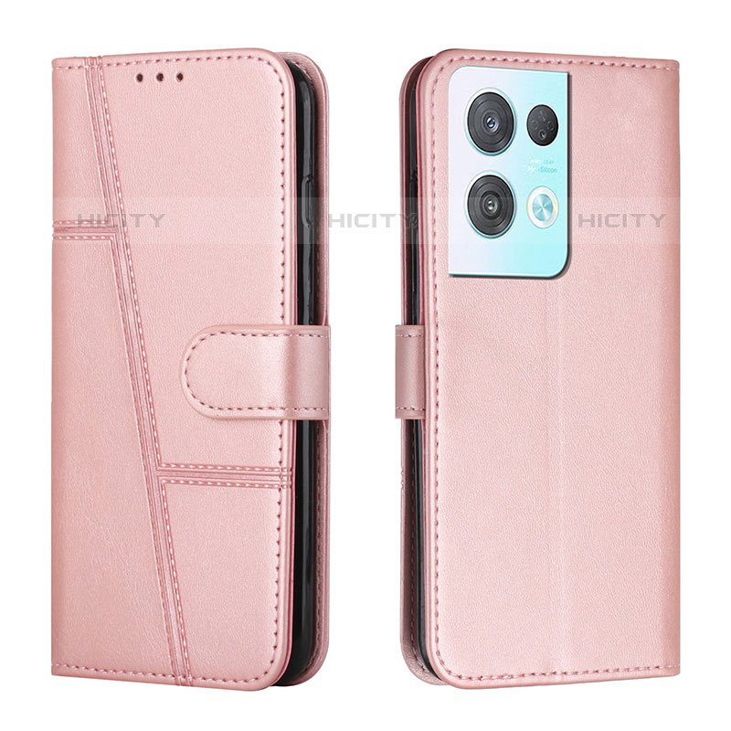 Handytasche Stand Schutzhülle Flip Leder Hülle Y01X für Oppo Reno8 Pro 5G Rosegold