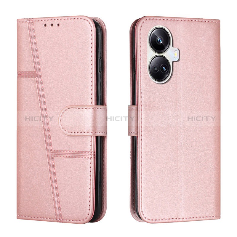 Handytasche Stand Schutzhülle Flip Leder Hülle Y01X für Realme 10 Pro+ Plus 5G Rosegold