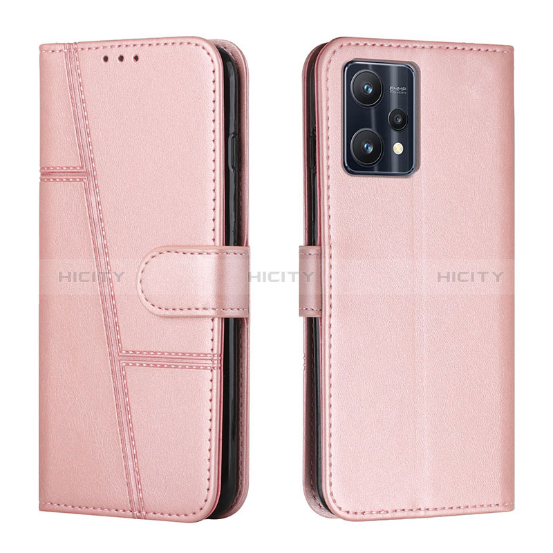 Handytasche Stand Schutzhülle Flip Leder Hülle Y01X für Realme 9 4G Rosegold Plus