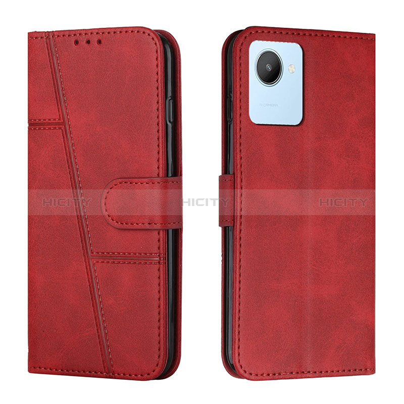 Handytasche Stand Schutzhülle Flip Leder Hülle Y01X für Realme C30s Rot Plus