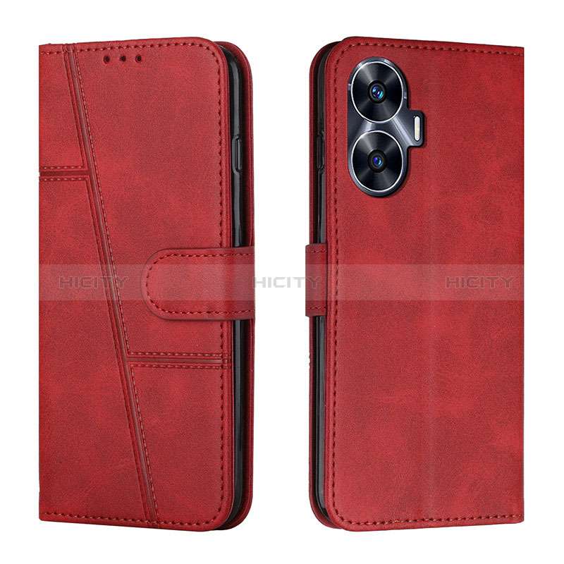 Handytasche Stand Schutzhülle Flip Leder Hülle Y01X für Realme Narzo N55 Rot Plus