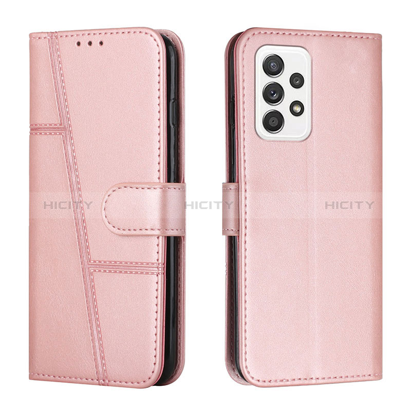 Handytasche Stand Schutzhülle Flip Leder Hülle Y01X für Samsung Galaxy A23 5G Rosegold