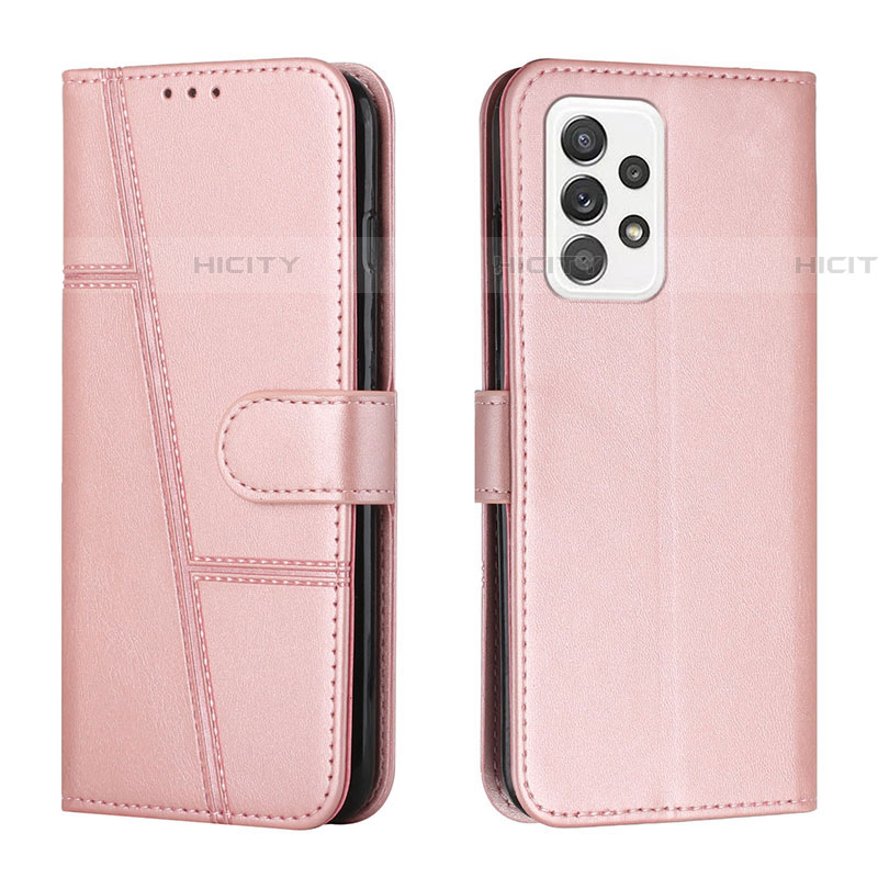 Handytasche Stand Schutzhülle Flip Leder Hülle Y01X für Samsung Galaxy A53 5G Rosegold Plus