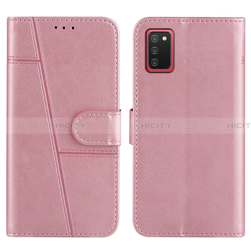 Handytasche Stand Schutzhülle Flip Leder Hülle Y01X für Samsung Galaxy F02S SM-E025F Rosegold Plus