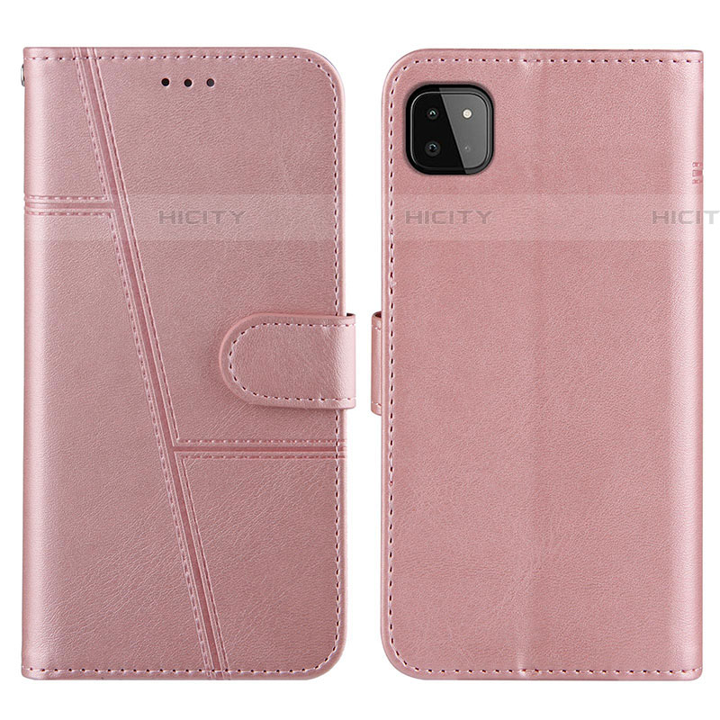 Handytasche Stand Schutzhülle Flip Leder Hülle Y01X für Samsung Galaxy F42 5G Rosegold Plus