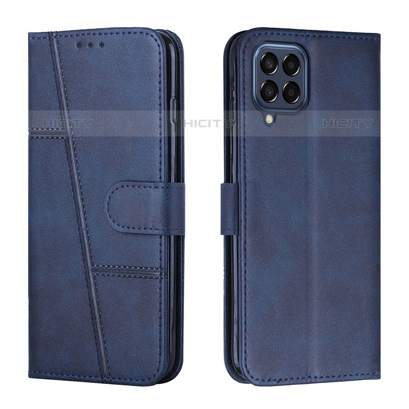 Handytasche Stand Schutzhülle Flip Leder Hülle Y01X für Samsung Galaxy M53 5G Blau