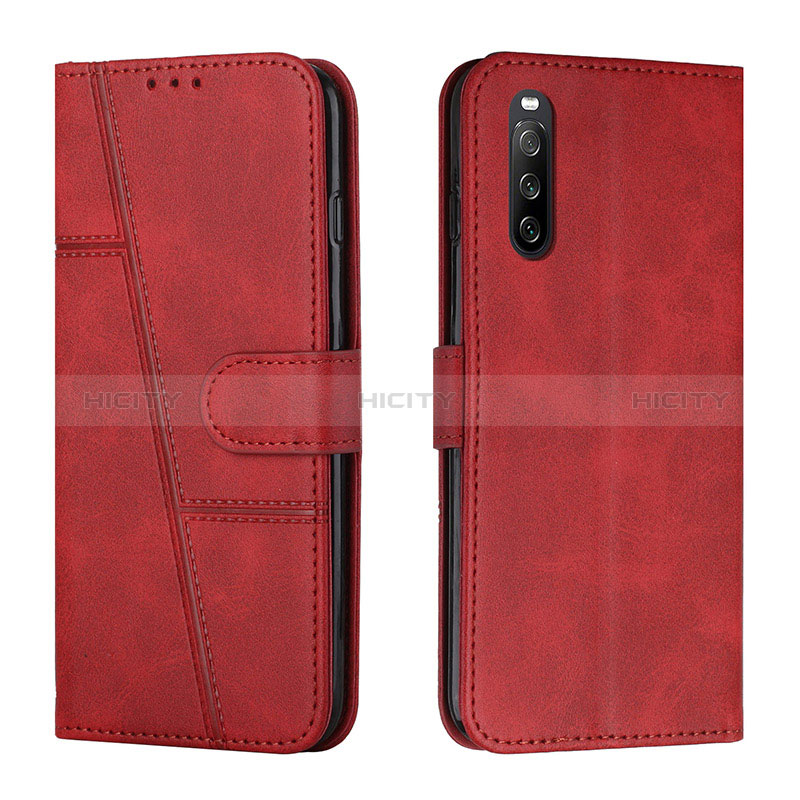 Handytasche Stand Schutzhülle Flip Leder Hülle Y01X für Sony Xperia 10 IV Rot Plus