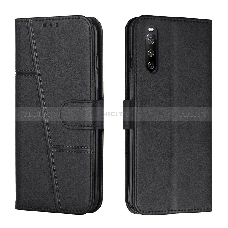 Handytasche Stand Schutzhülle Flip Leder Hülle Y01X für Sony Xperia 10 IV Schwarz