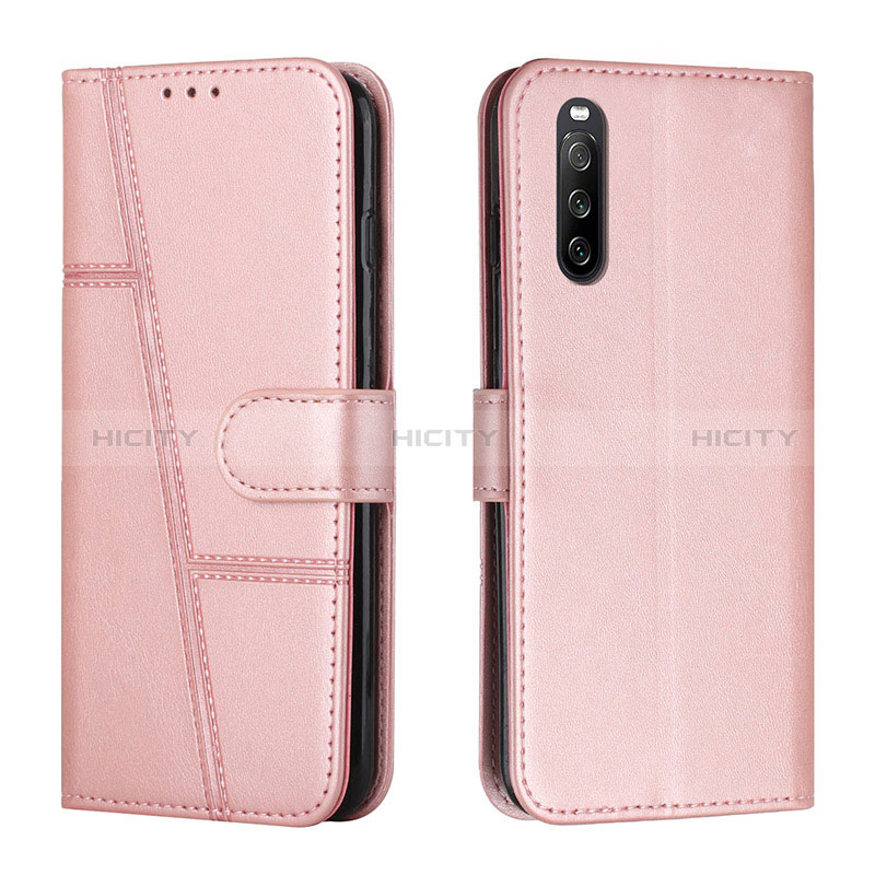 Handytasche Stand Schutzhülle Flip Leder Hülle Y01X für Sony Xperia 10 IV SO-52C Rosegold Plus