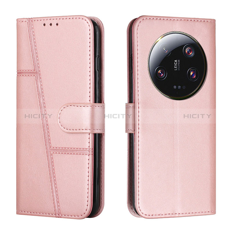 Handytasche Stand Schutzhülle Flip Leder Hülle Y01X für Xiaomi Mi 13 Ultra 5G Rosegold Plus