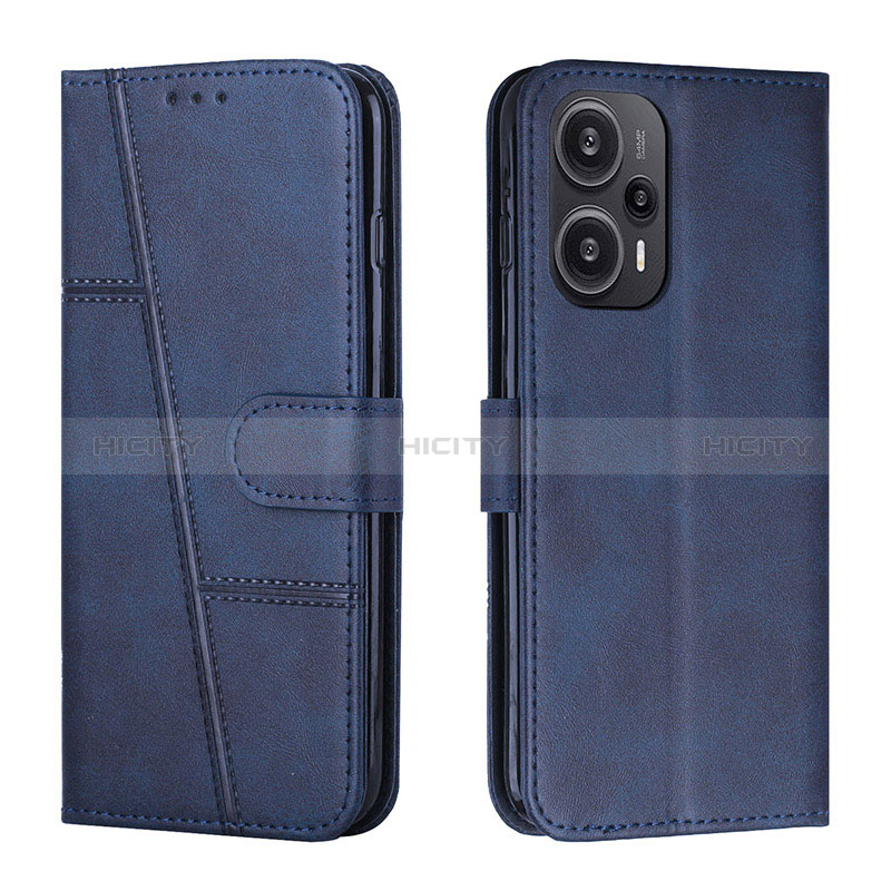 Handytasche Stand Schutzhülle Flip Leder Hülle Y01X für Xiaomi Poco F5 5G Blau