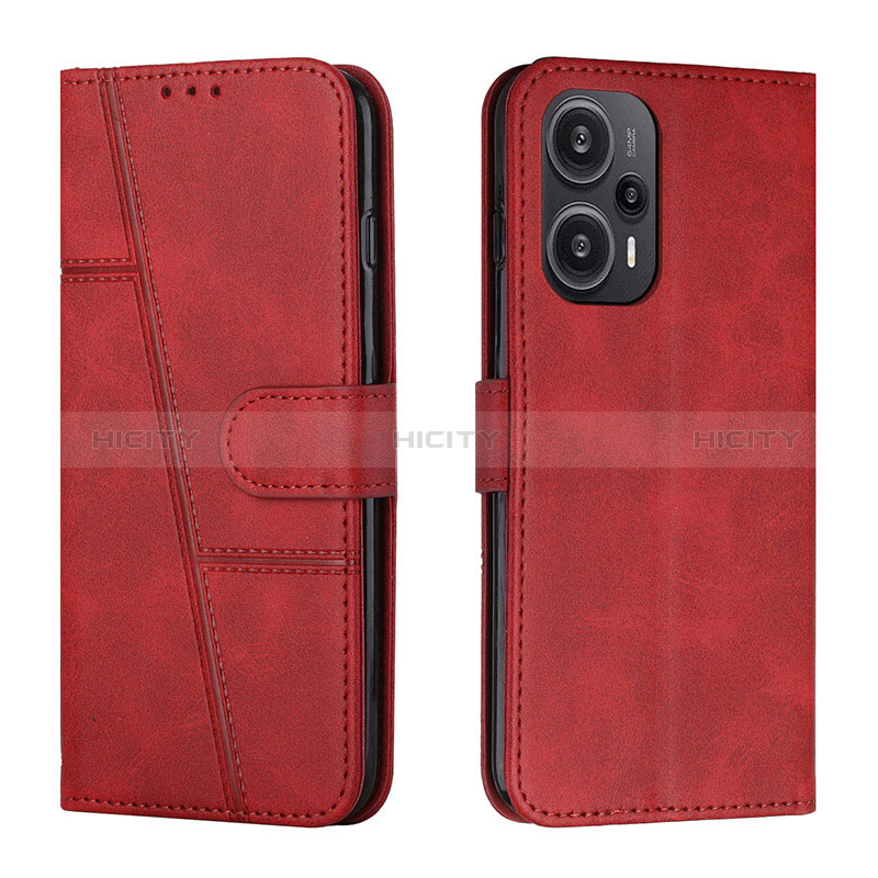 Handytasche Stand Schutzhülle Flip Leder Hülle Y01X für Xiaomi Poco F5 5G Rot Plus