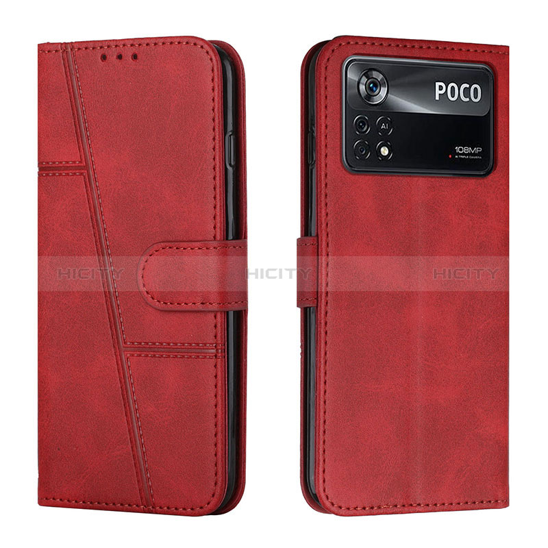 Handytasche Stand Schutzhülle Flip Leder Hülle Y01X für Xiaomi Poco X4 Pro 5G Rot Plus