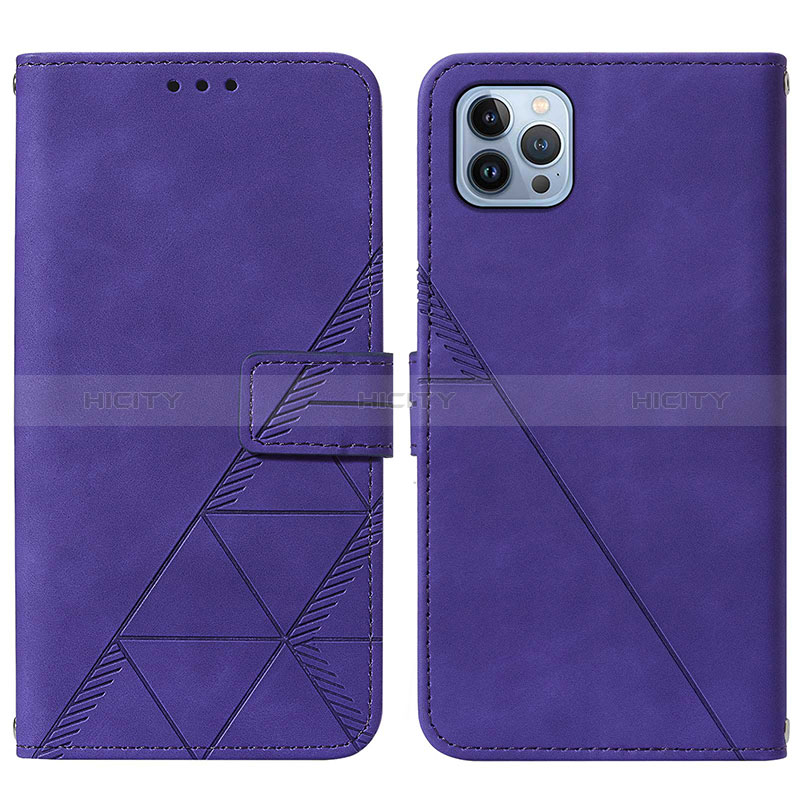 Handytasche Stand Schutzhülle Flip Leder Hülle Y02B für Apple iPhone 13 Pro Max Violett Plus