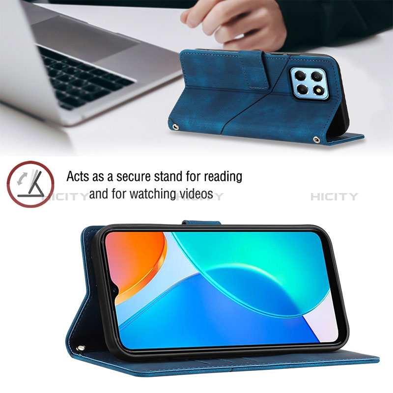 Handytasche Stand Schutzhülle Flip Leder Hülle Y02B für Huawei Honor X6 groß