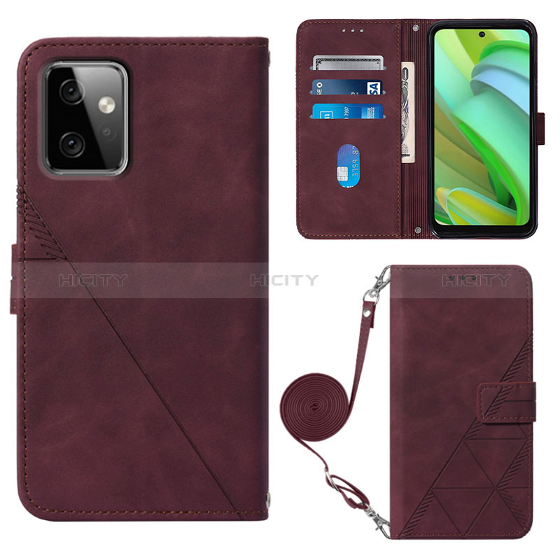 Handytasche Stand Schutzhülle Flip Leder Hülle Y02B für Motorola Moto G Power 5G (2023) Fuchsie Plus