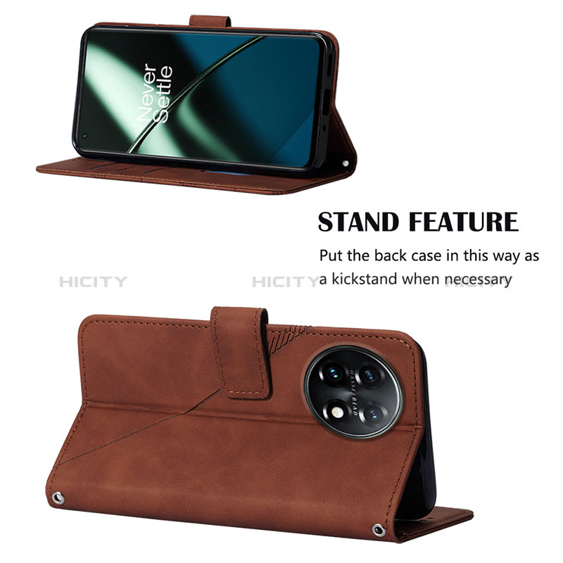 Handytasche Stand Schutzhülle Flip Leder Hülle Y02B für OnePlus 11 5G groß