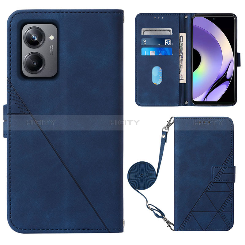 Handytasche Stand Schutzhülle Flip Leder Hülle Y02B für Realme 10 Pro 5G Blau