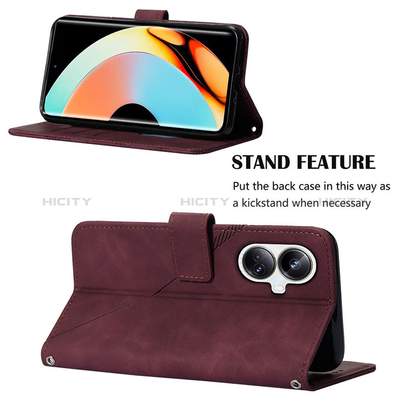 Handytasche Stand Schutzhülle Flip Leder Hülle Y02B für Realme 10 Pro+ Plus 5G groß