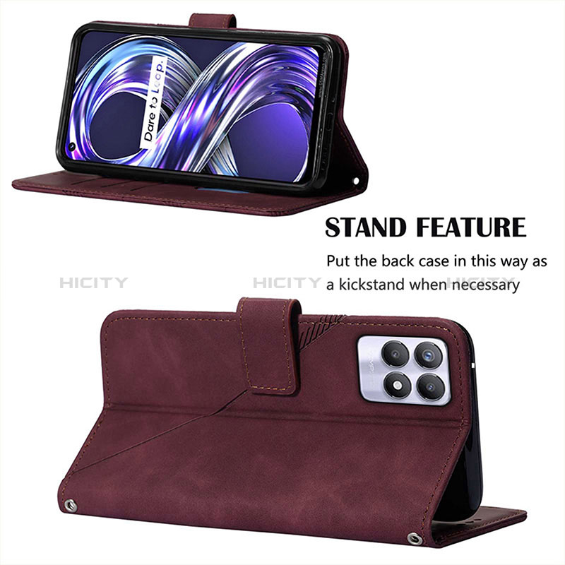 Handytasche Stand Schutzhülle Flip Leder Hülle Y02B für Realme 8i groß