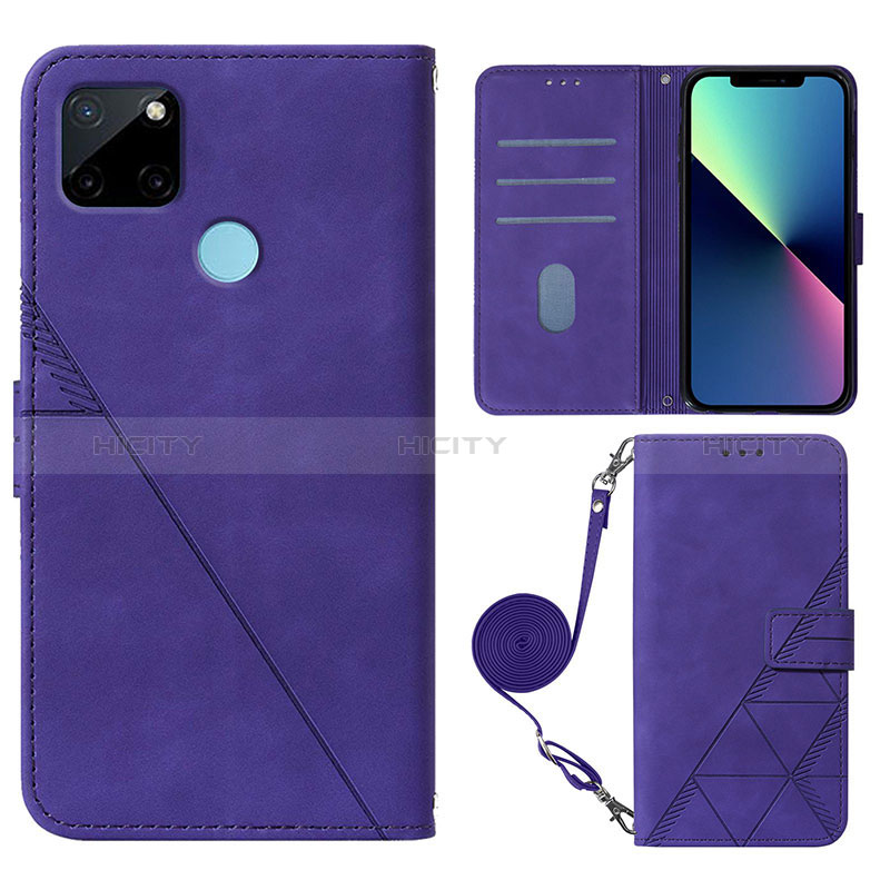 Handytasche Stand Schutzhülle Flip Leder Hülle Y02B für Realme C21Y Violett