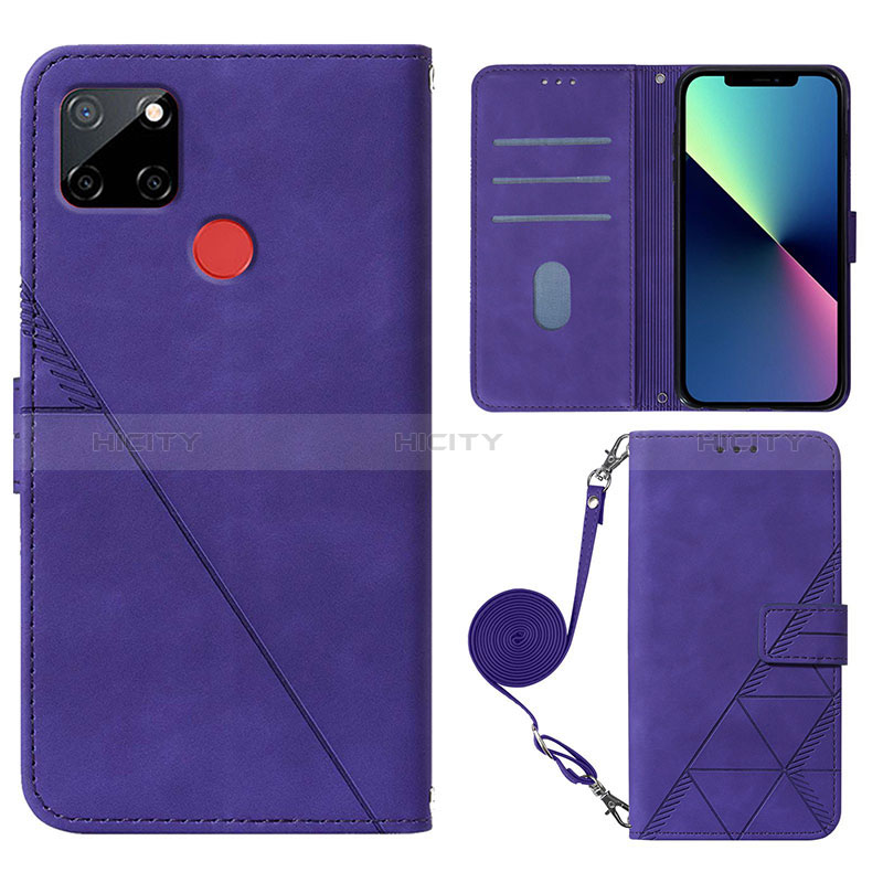 Handytasche Stand Schutzhülle Flip Leder Hülle Y02B für Realme C25 Violett