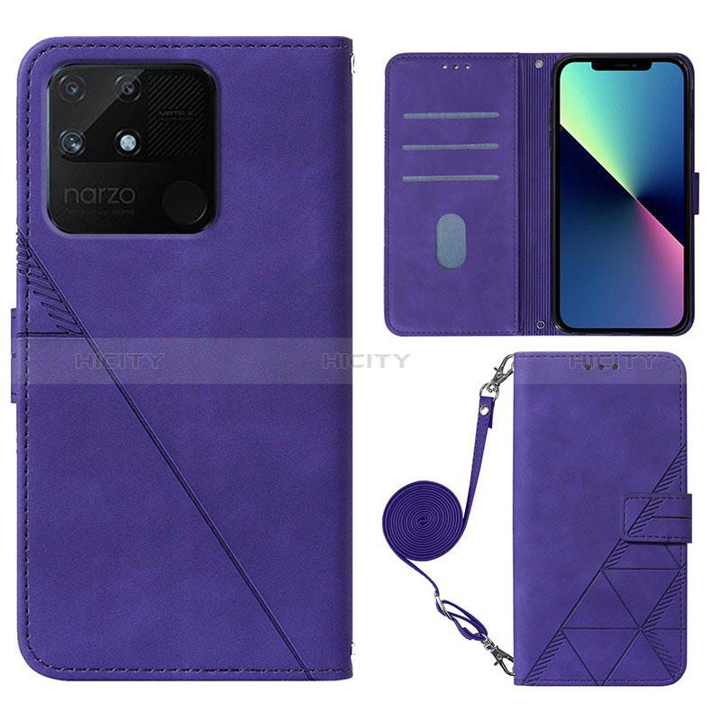 Handytasche Stand Schutzhülle Flip Leder Hülle Y02B für Realme Narzo 50A Violett