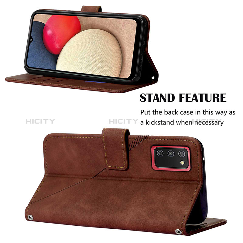 Handytasche Stand Schutzhülle Flip Leder Hülle Y02B für Samsung Galaxy A02s groß