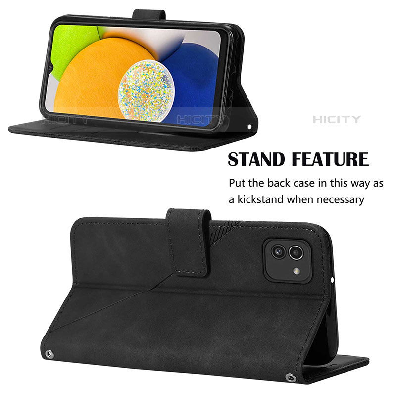 Handytasche Stand Schutzhülle Flip Leder Hülle Y02B für Samsung Galaxy A03 groß