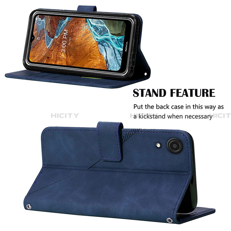 Handytasche Stand Schutzhülle Flip Leder Hülle Y02B für Samsung Galaxy A03 Core groß