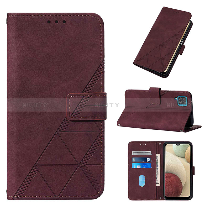 Handytasche Stand Schutzhülle Flip Leder Hülle Y02B für Samsung Galaxy A12 groß