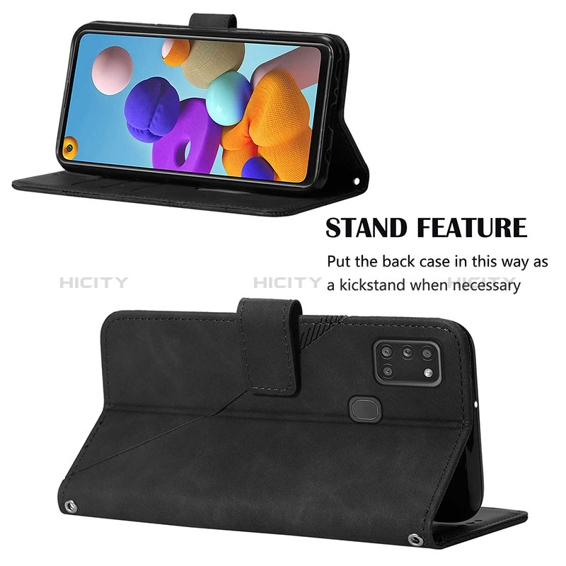 Handytasche Stand Schutzhülle Flip Leder Hülle Y02B für Samsung Galaxy A21s