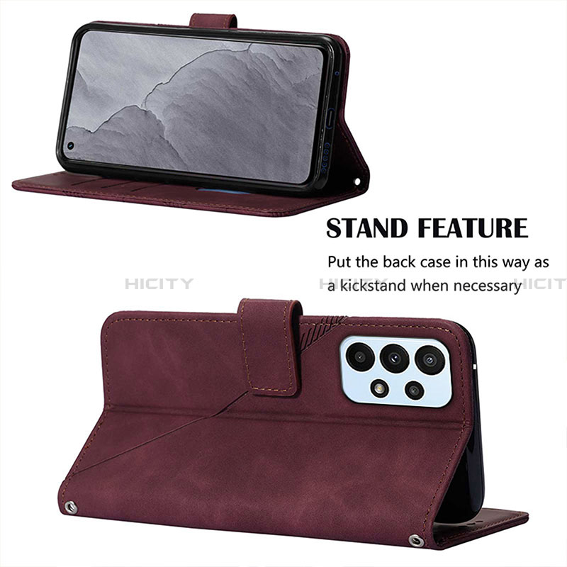 Handytasche Stand Schutzhülle Flip Leder Hülle Y02B für Samsung Galaxy A23 4G groß