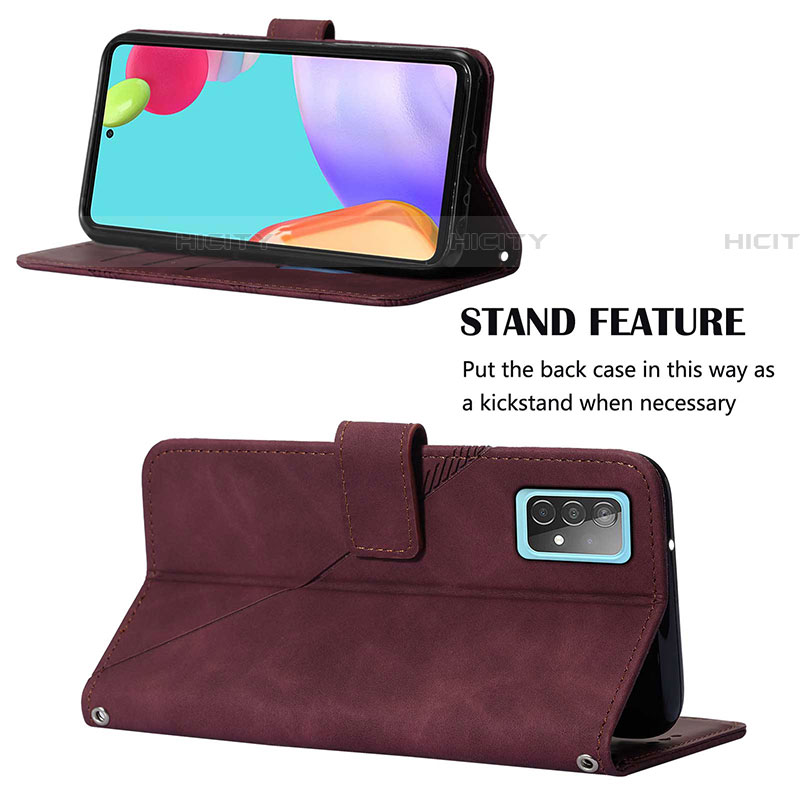 Handytasche Stand Schutzhülle Flip Leder Hülle Y02B für Samsung Galaxy A52 4G groß