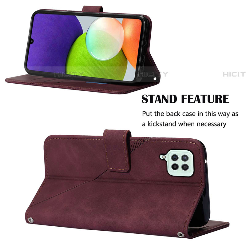 Handytasche Stand Schutzhülle Flip Leder Hülle Y02B für Samsung Galaxy F22 4G groß