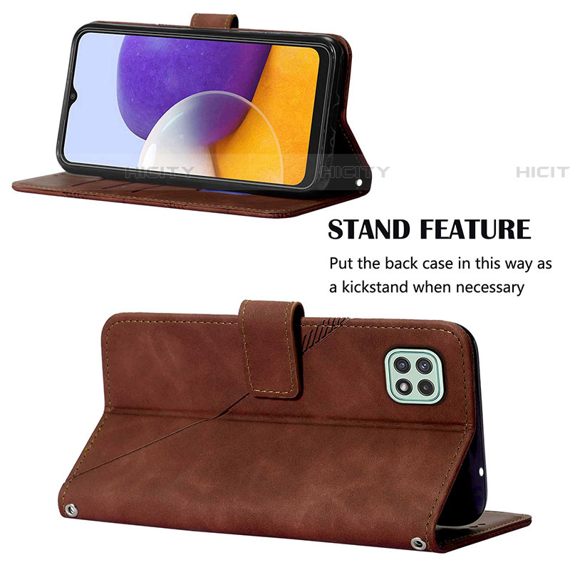 Handytasche Stand Schutzhülle Flip Leder Hülle Y02B für Samsung Galaxy F42 5G groß