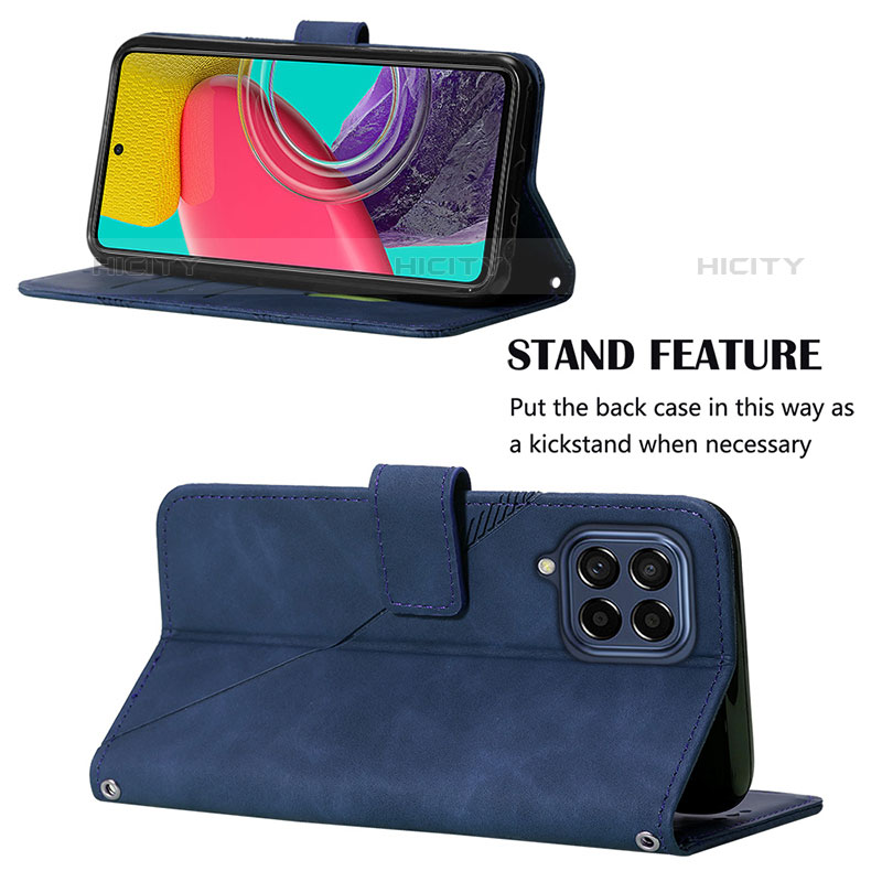 Handytasche Stand Schutzhülle Flip Leder Hülle Y02B für Samsung Galaxy M53 5G groß