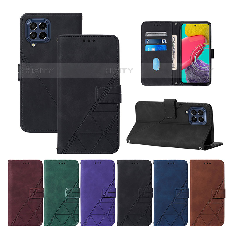 Handytasche Stand Schutzhülle Flip Leder Hülle Y02B für Samsung Galaxy M53 5G groß