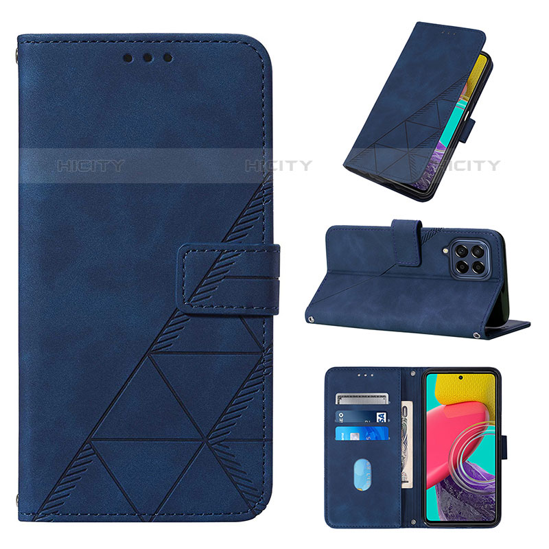 Handytasche Stand Schutzhülle Flip Leder Hülle Y02B für Samsung Galaxy M53 5G groß