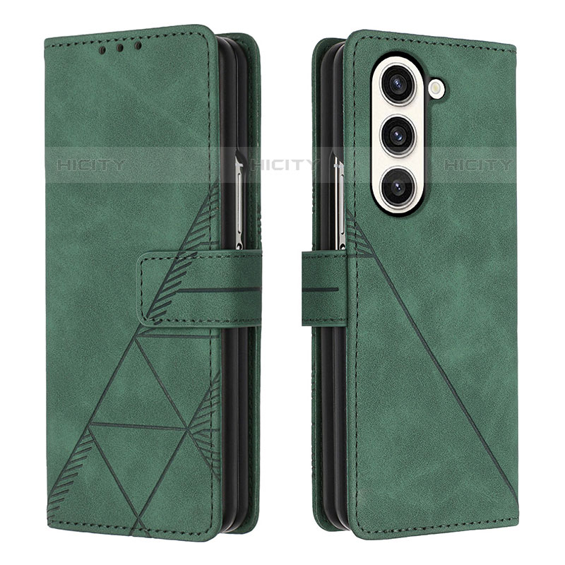 Handytasche Stand Schutzhülle Flip Leder Hülle Y02B für Samsung Galaxy Z Fold5 5G