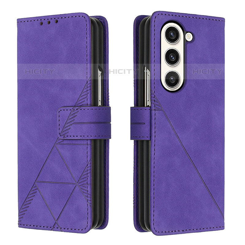 Handytasche Stand Schutzhülle Flip Leder Hülle Y02B für Samsung Galaxy Z Fold5 5G