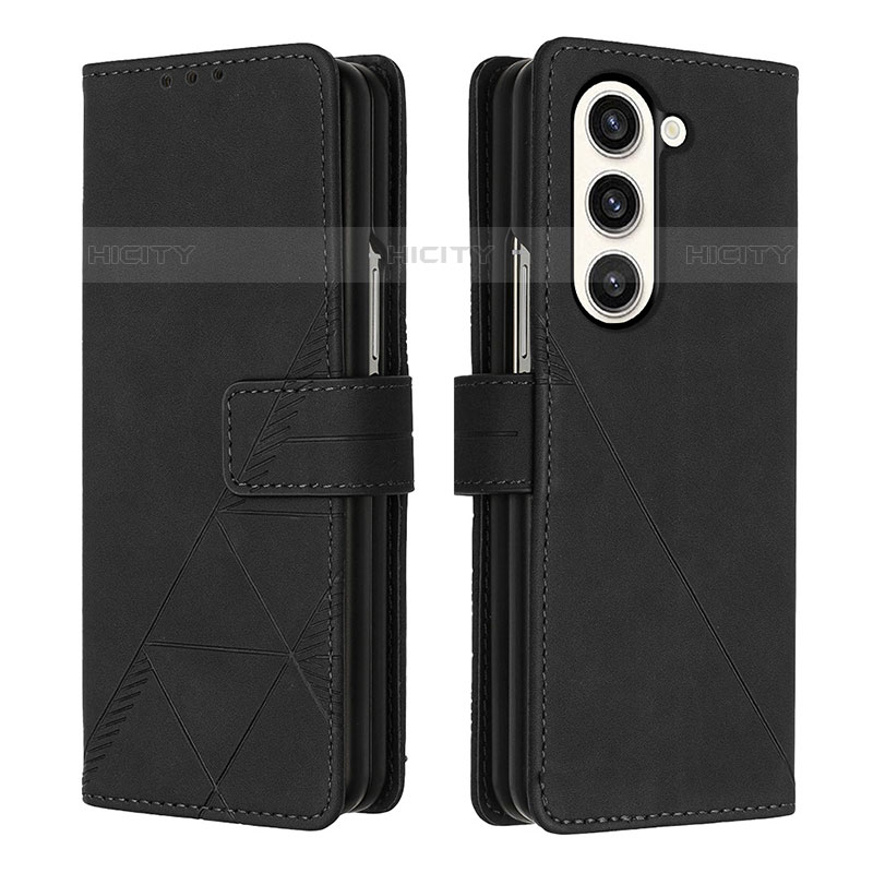 Handytasche Stand Schutzhülle Flip Leder Hülle Y02B für Samsung Galaxy Z Fold5 5G