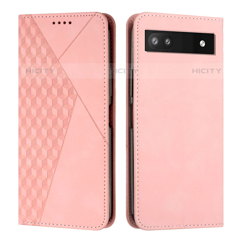 Handytasche Stand Schutzhülle Flip Leder Hülle Y02X für Google Pixel 6a 5G Rosegold Plus