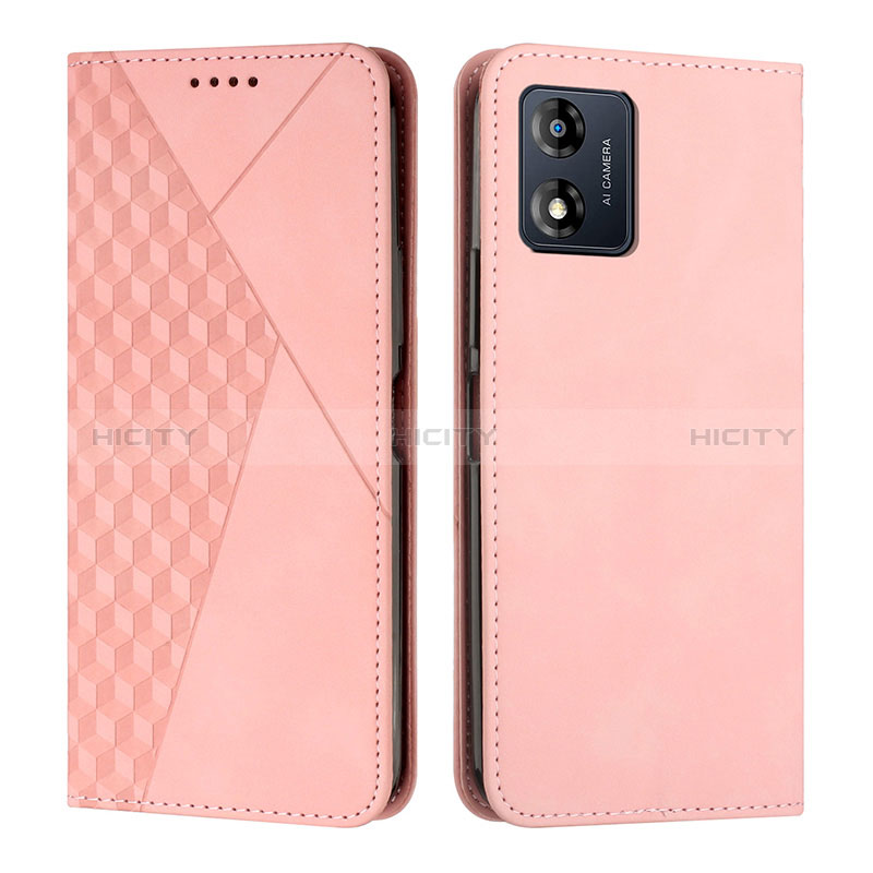 Handytasche Stand Schutzhülle Flip Leder Hülle Y02X für Motorola Moto E13 Rosegold